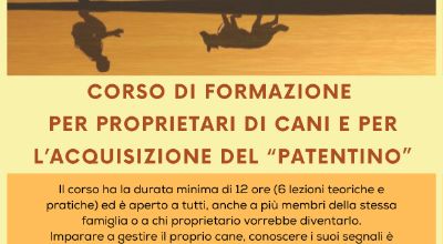 Volantino corso Patentino Cani 2025 Volantino corso Patentino Cani 2025